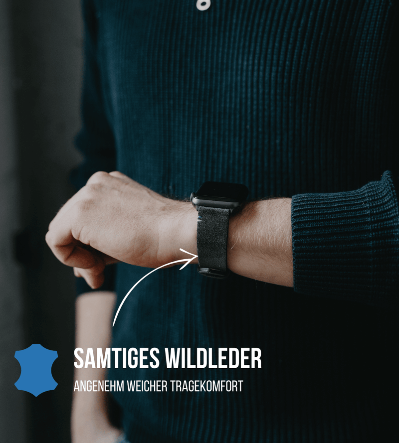 Apple Watch® Set Wildlederbandl | Mittelbraun + Grau