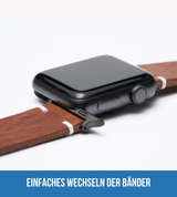 Apple Watch® Set Rindlederbandl | Mittelbraun + Geldbeutel