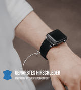 Apple Watch® Hirschlederband | Schwarz