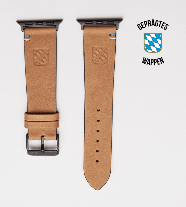 Apple Watch® Lederbandl | Hellbraun Wappen