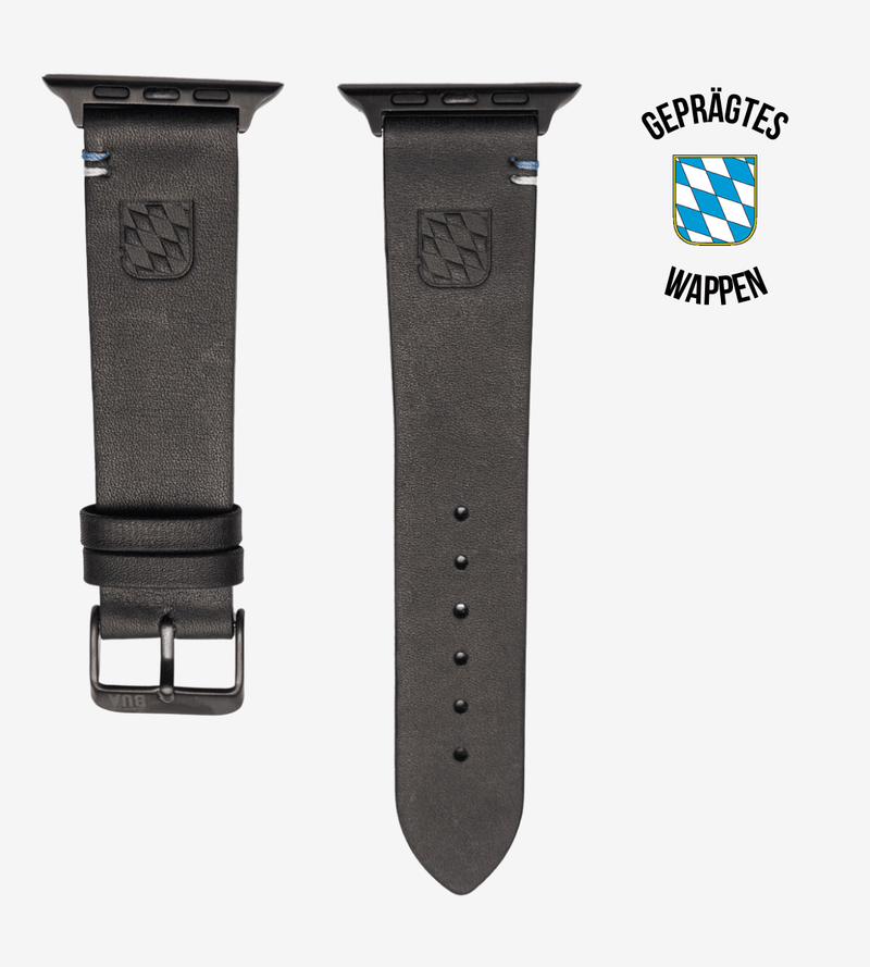 Apple Watch® Lederbandl | Schwarz Wappen
