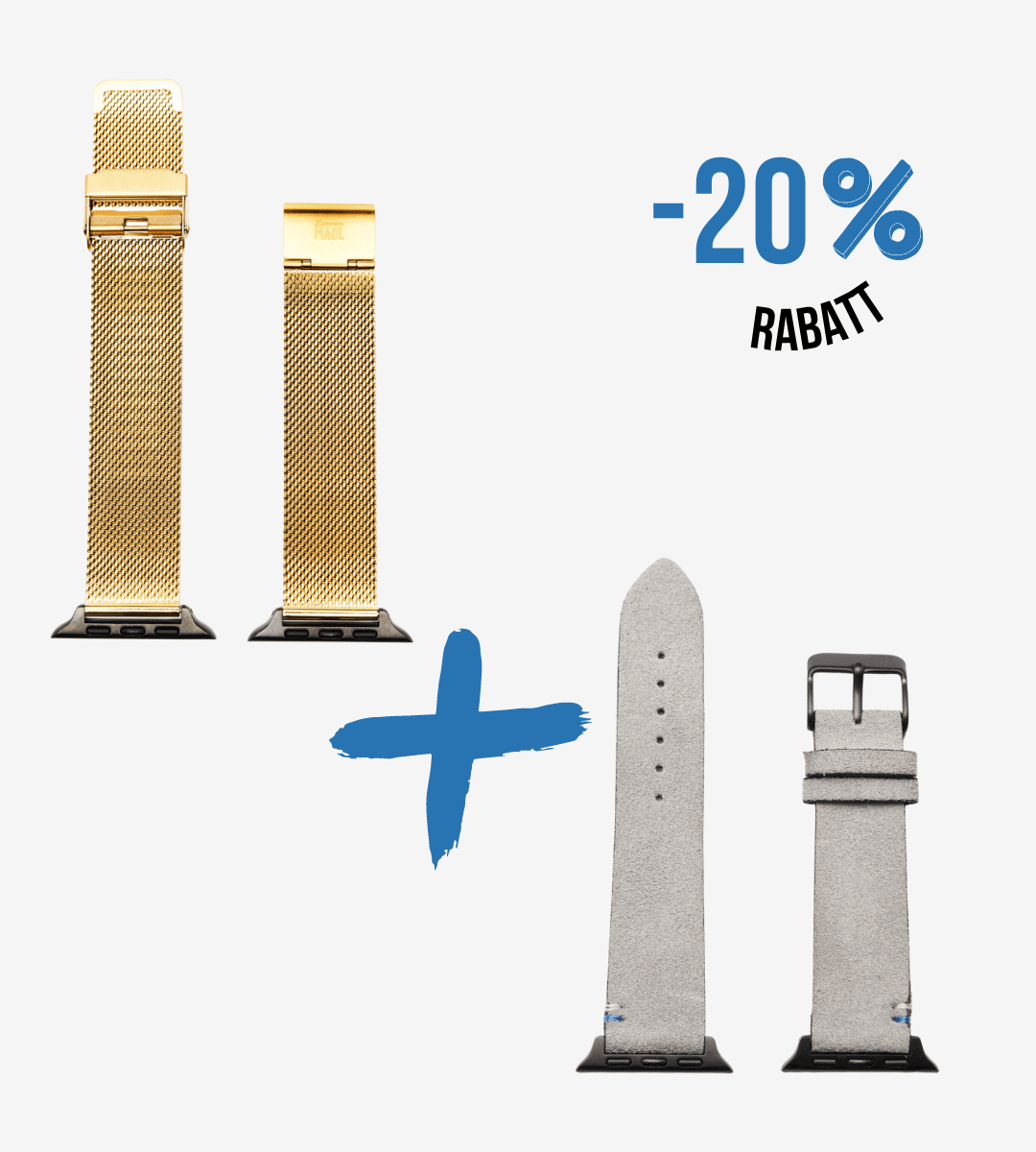 Apple Watch® Set Wildlederbandl | Gold + Hellgrau