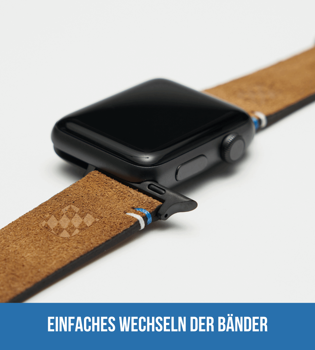 Apple Watch® Wildlederbandl | Hellbraun Wappen