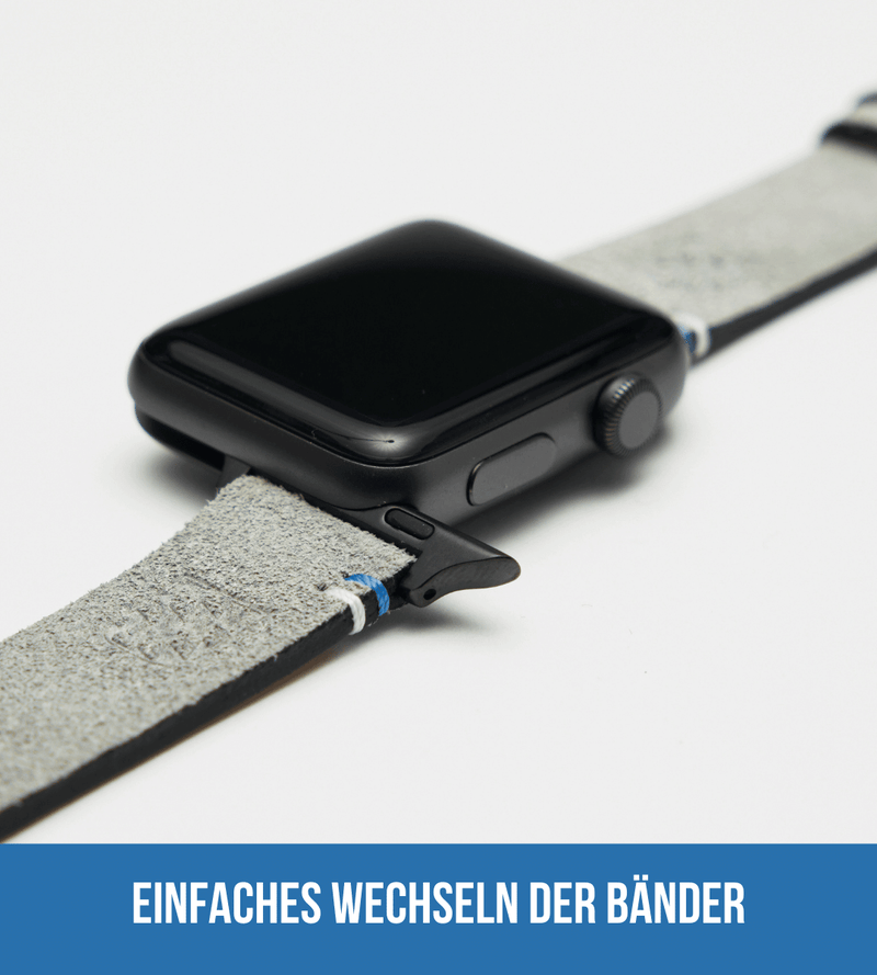 Apple Watch® Wildlederbandl | Hellgrau Wappen