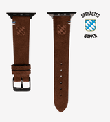 Apple Watch® Set Wildlederbandl | Mittelbraun Wappen + Geldbeutel